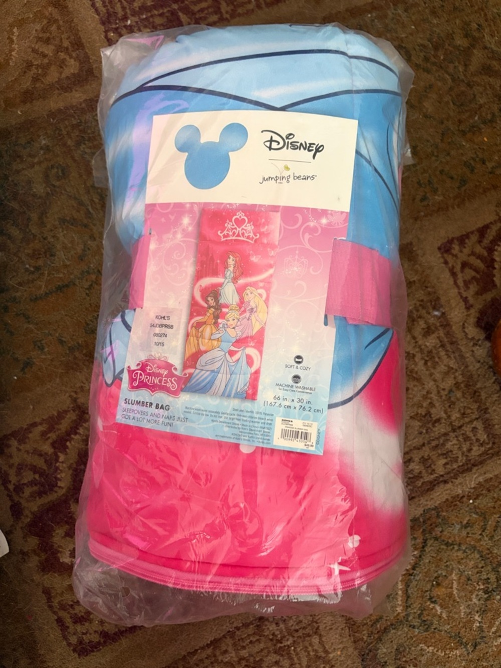Disney Princess Sleeping Bag - Pink, Blue & White *Brand new in package*